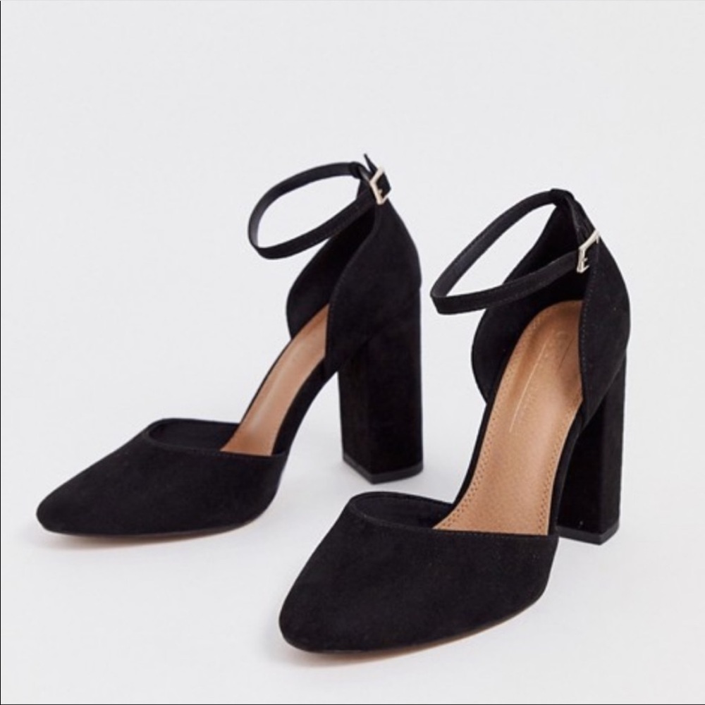 ASOS Black Pleasant High Block Heel Size 6